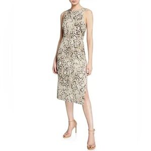 PINKO Ancilla Sleeveless Snakeskin Print Sheath Dress, Size 4